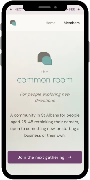 The Common Room — website design